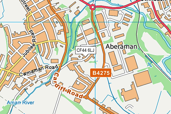 CF44 6LJ map - OS VectorMap District (Ordnance Survey)