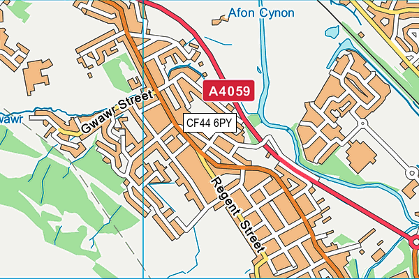 CF44 6PY map - OS VectorMap District (Ordnance Survey)