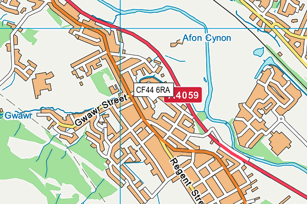 CF44 6RA map - OS VectorMap District (Ordnance Survey)