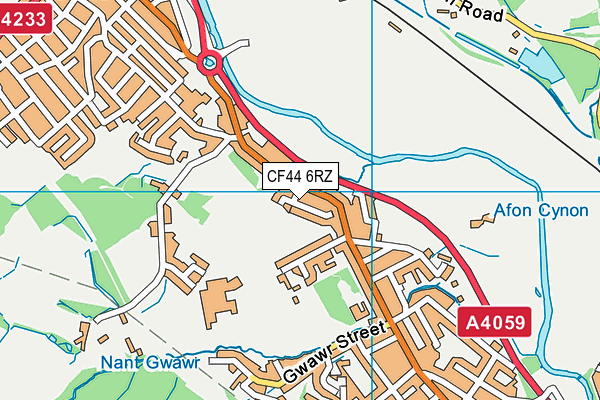 CF44 6RZ map - OS VectorMap District (Ordnance Survey)