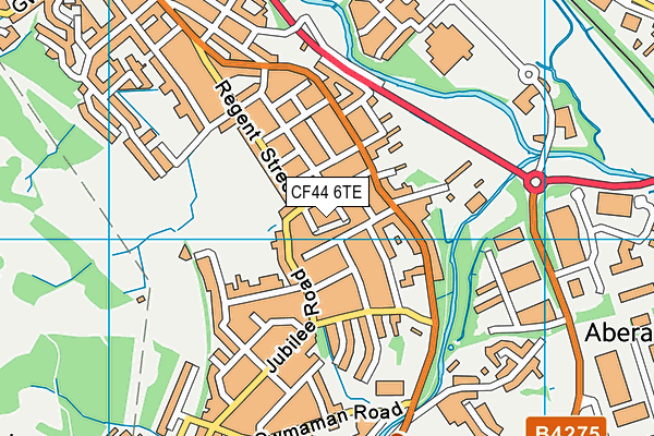 CF44 6TE map - OS VectorMap District (Ordnance Survey)