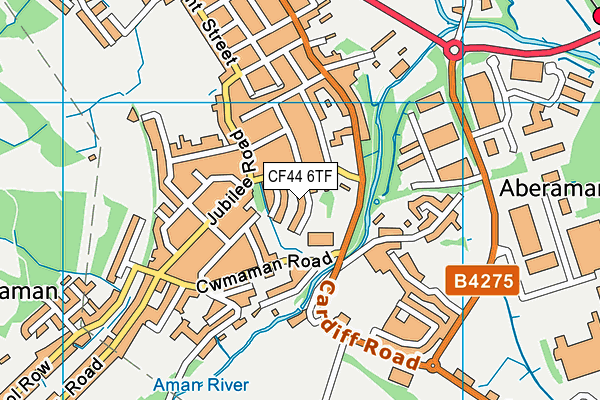 CF44 6TF map - OS VectorMap District (Ordnance Survey)