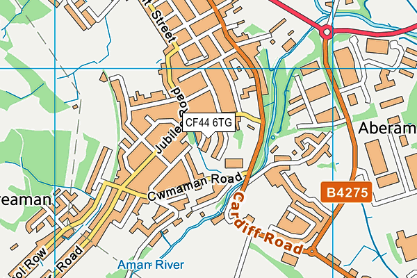 CF44 6TG map - OS VectorMap District (Ordnance Survey)