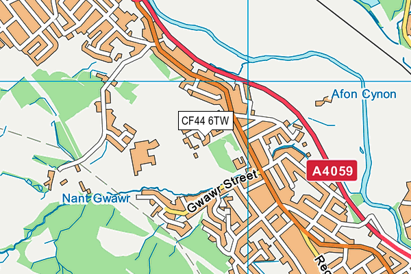 CF44 6TW map - OS VectorMap District (Ordnance Survey)