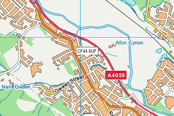 CF44 6UF map - OS VectorMap District (Ordnance Survey)