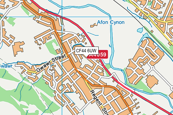 CF44 6UW map - OS VectorMap District (Ordnance Survey)