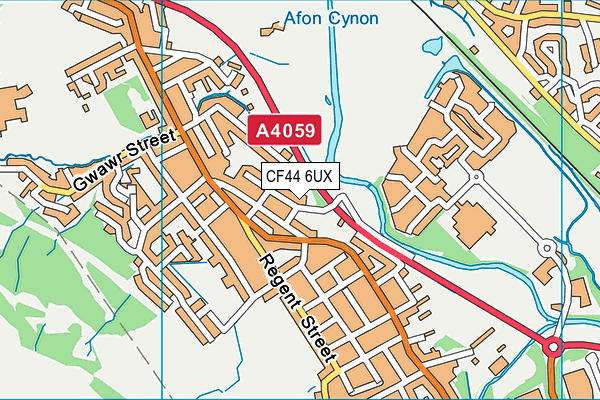 CF44 6UX map - OS VectorMap District (Ordnance Survey)