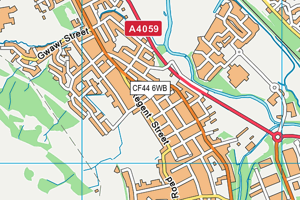 CF44 6WB map - OS VectorMap District (Ordnance Survey)