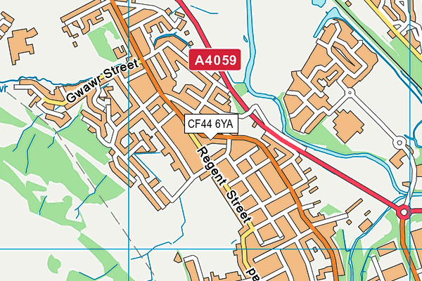 CF44 6YA map - OS VectorMap District (Ordnance Survey)