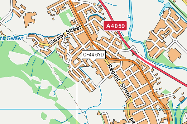 CF44 6YD map - OS VectorMap District (Ordnance Survey)