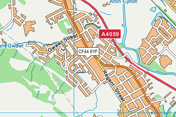 CF44 6YF map - OS VectorMap District (Ordnance Survey)