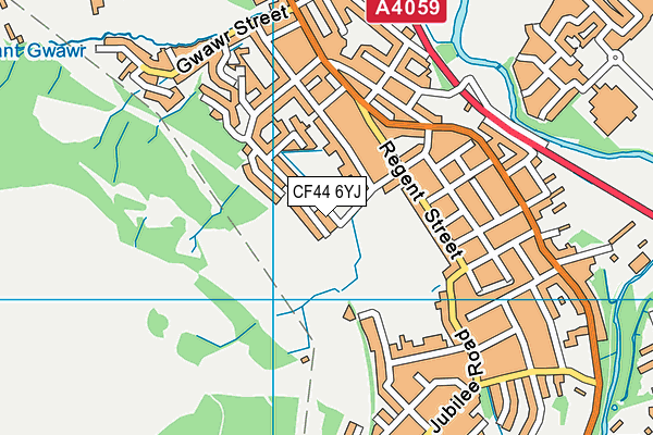 CF44 6YJ map - OS VectorMap District (Ordnance Survey)