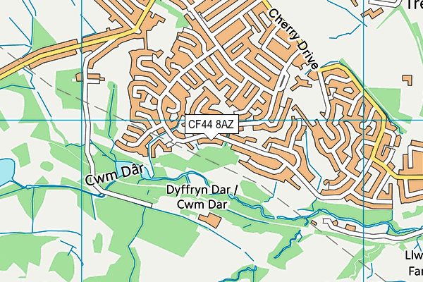 CF44 8AZ map - OS VectorMap District (Ordnance Survey)