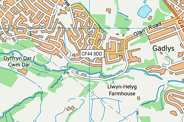 CF44 8DD map - OS VectorMap District (Ordnance Survey)