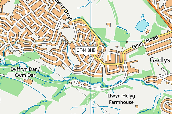 CF44 8HB map - OS VectorMap District (Ordnance Survey)