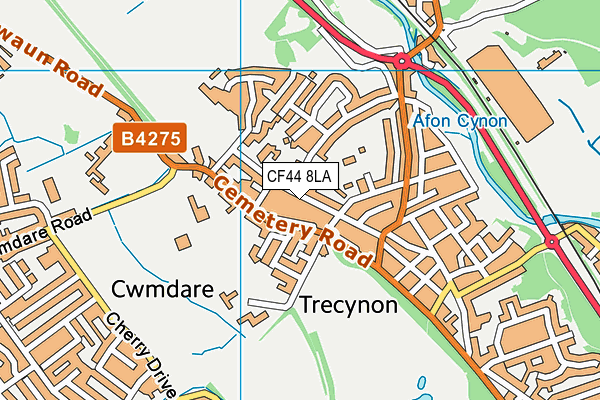 CF44 8LA map - OS VectorMap District (Ordnance Survey)