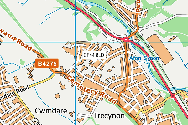 CF44 8LD map - OS VectorMap District (Ordnance Survey)