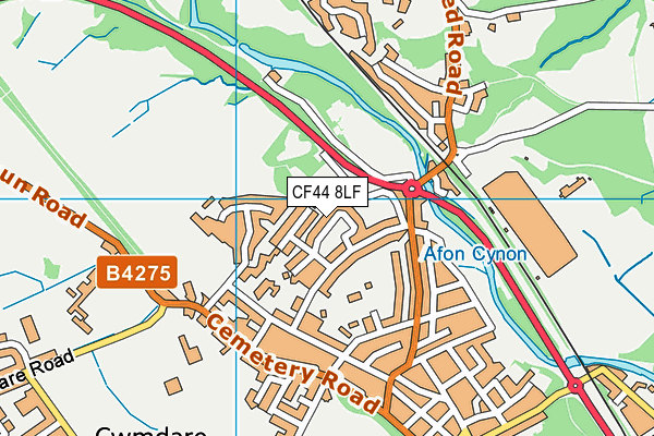 CF44 8LF map - OS VectorMap District (Ordnance Survey)