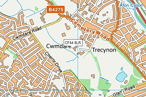 CF44 8LR map - OS VectorMap District (Ordnance Survey)