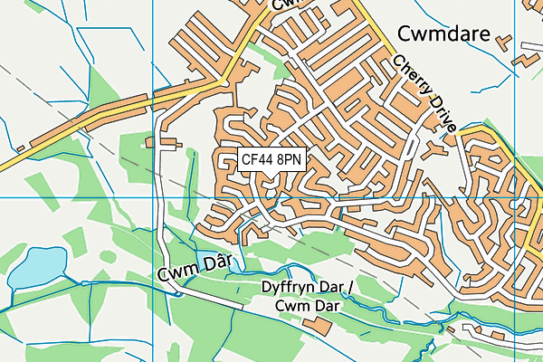 CF44 8PN map - OS VectorMap District (Ordnance Survey)