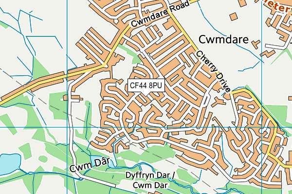 CF44 8PU map - OS VectorMap District (Ordnance Survey)