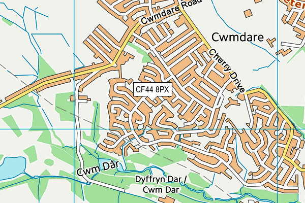 CF44 8PX map - OS VectorMap District (Ordnance Survey)