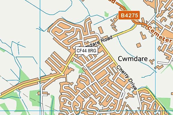 CF44 8RG map - OS VectorMap District (Ordnance Survey)