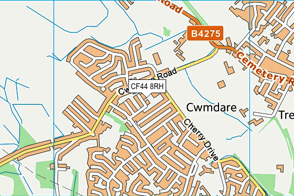 CF44 8RH map - OS VectorMap District (Ordnance Survey)