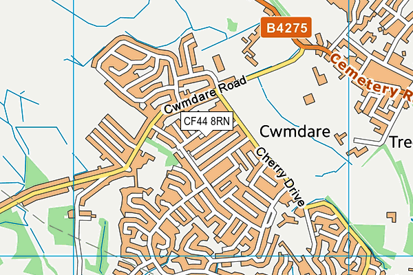 CF44 8RN map - OS VectorMap District (Ordnance Survey)