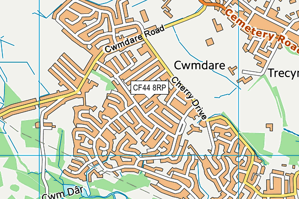 CF44 8RP map - OS VectorMap District (Ordnance Survey)