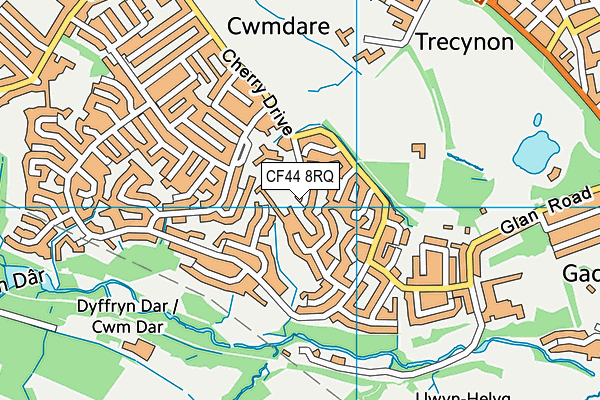 CF44 8RQ map - OS VectorMap District (Ordnance Survey)