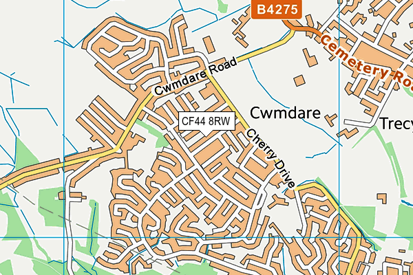 CF44 8RW map - OS VectorMap District (Ordnance Survey)