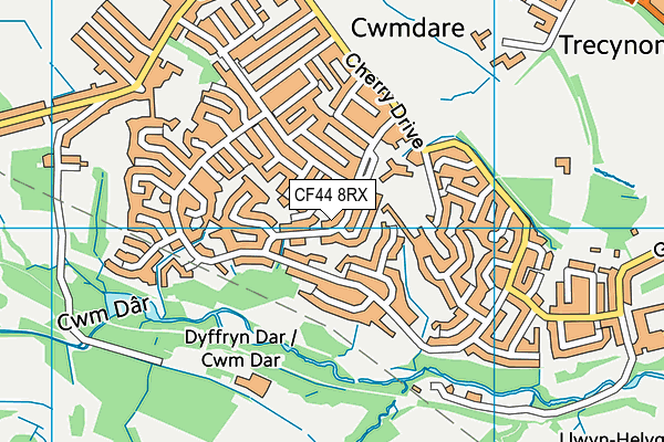 CF44 8RX map - OS VectorMap District (Ordnance Survey)