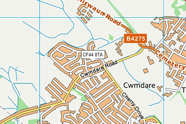 CF44 8TA map - OS VectorMap District (Ordnance Survey)