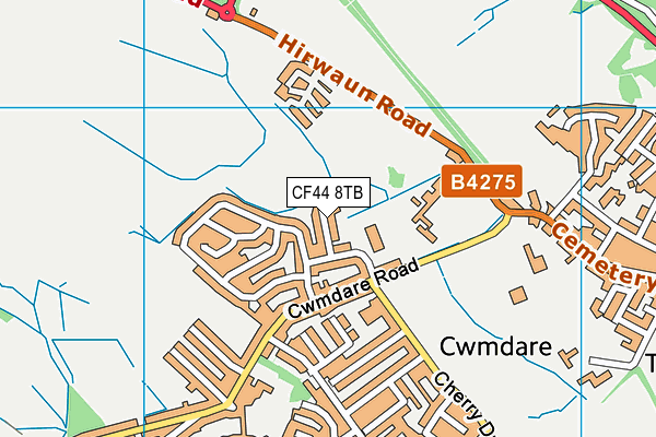 CF44 8TB map - OS VectorMap District (Ordnance Survey)