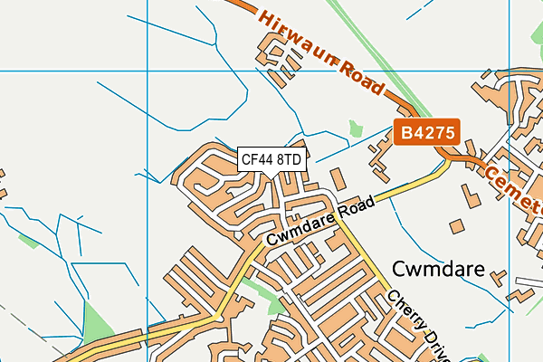 CF44 8TD map - OS VectorMap District (Ordnance Survey)