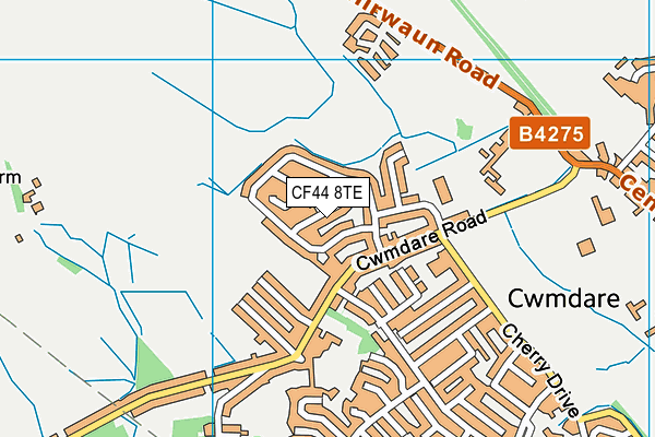 CF44 8TE map - OS VectorMap District (Ordnance Survey)