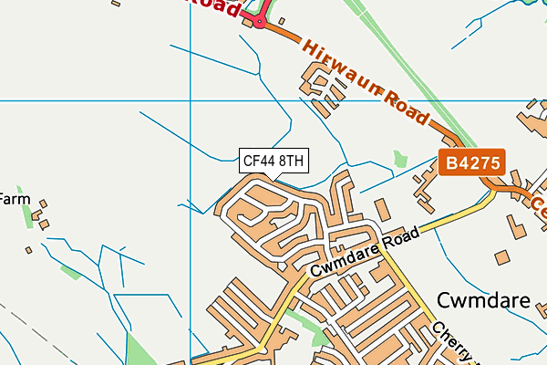 CF44 8TH map - OS VectorMap District (Ordnance Survey)