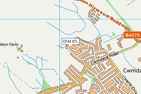 CF44 8TL map - OS VectorMap District (Ordnance Survey)