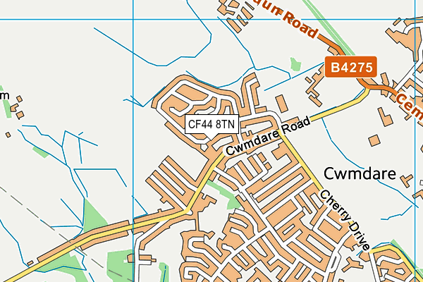 CF44 8TN map - OS VectorMap District (Ordnance Survey)