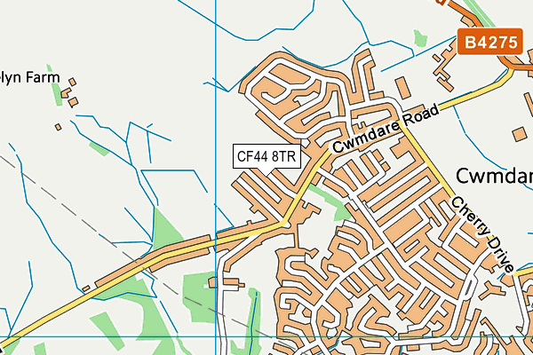 CF44 8TR map - OS VectorMap District (Ordnance Survey)