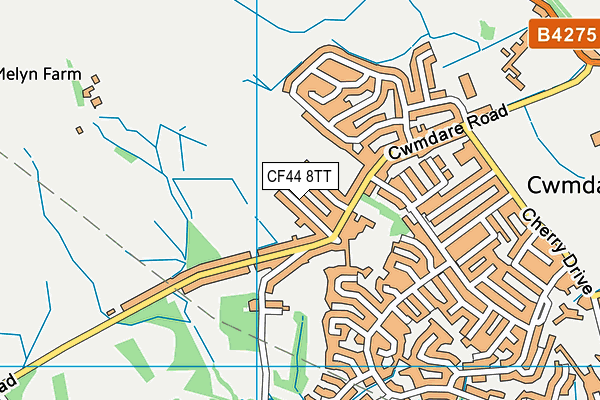 CF44 8TT map - OS VectorMap District (Ordnance Survey)