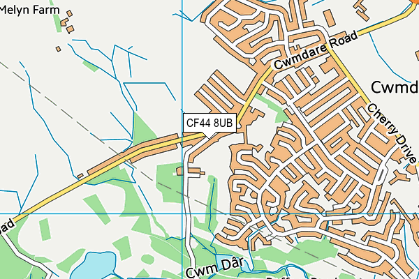 CF44 8UB map - OS VectorMap District (Ordnance Survey)