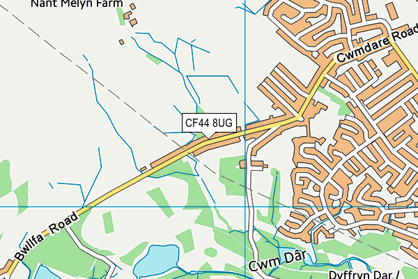 CF44 8UG map - OS VectorMap District (Ordnance Survey)