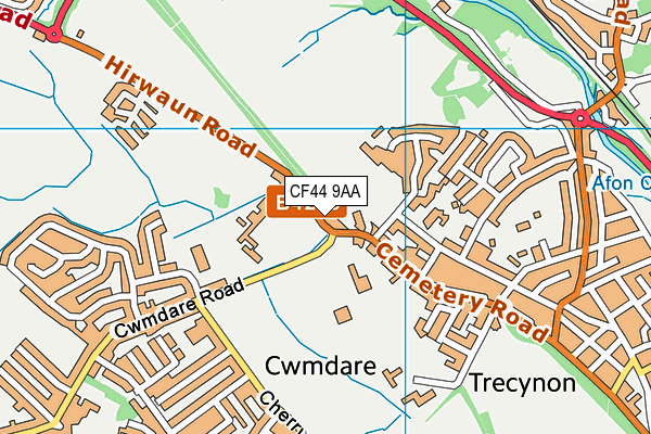 CF44 9AA map - OS VectorMap District (Ordnance Survey)