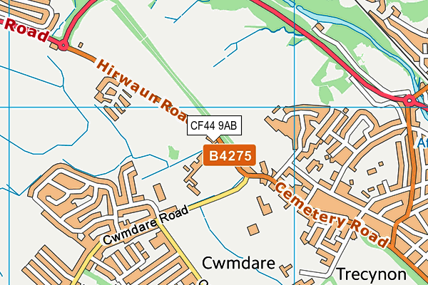 CF44 9AB map - OS VectorMap District (Ordnance Survey)