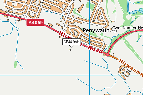 CF44 9AH map - OS VectorMap District (Ordnance Survey)