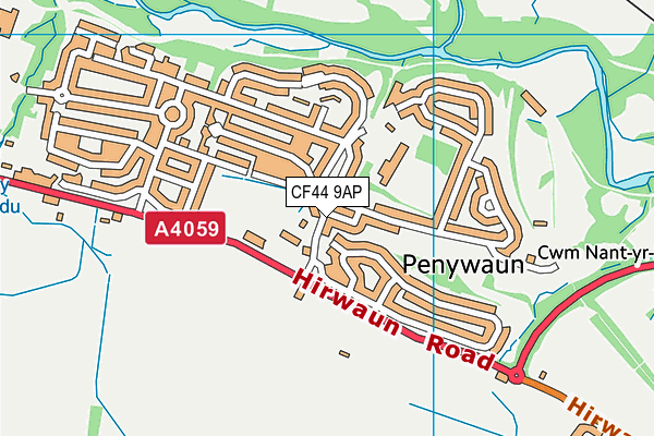 CF44 9AP map - OS VectorMap District (Ordnance Survey)