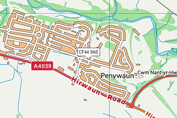 CF44 9AS map - OS VectorMap District (Ordnance Survey)