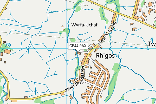 CF44 9AX map - OS VectorMap District (Ordnance Survey)